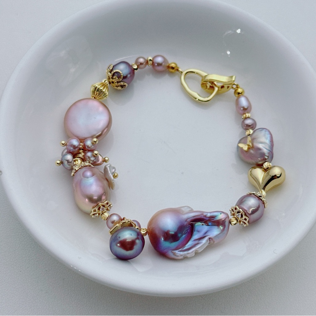 B259 Handmade Freshwater Baroque Pearl Bracelet